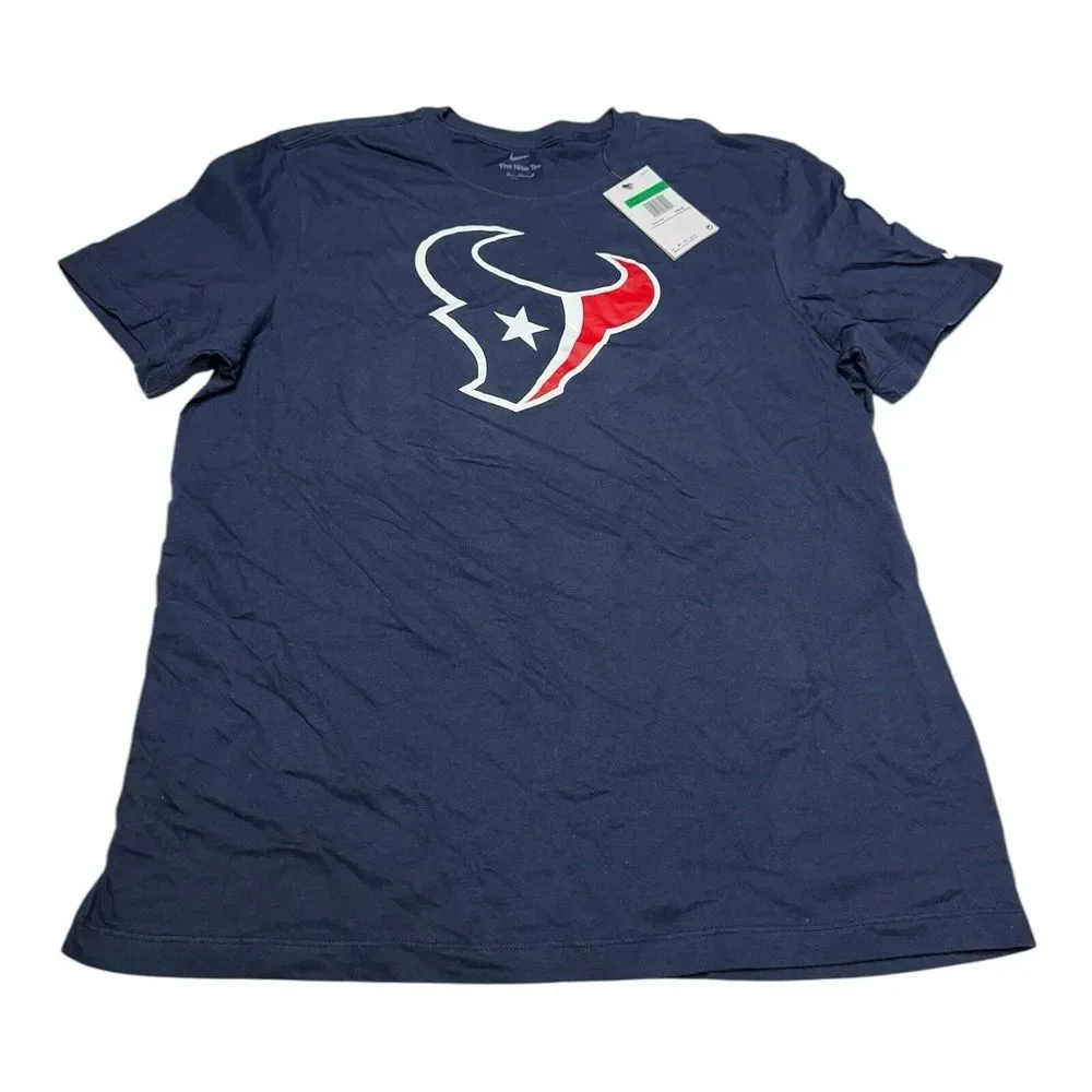 Nike Houston Texans T-Shirt Men's XL Navy On Field Essential Logo Short Sleeve‎